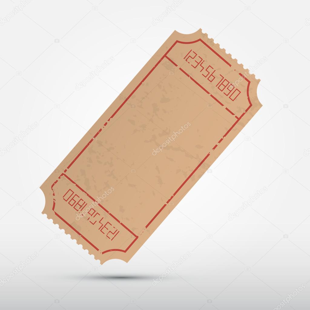 Vector Empty Ticket Illustration Isolated on Grey Background