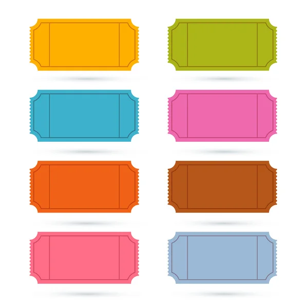 Colorful Vector Ticket Set Illustration — Stock Vector