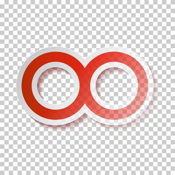 Symbole d'infini de vecteur de papier rouge sur fond transparent — Image vectorielle