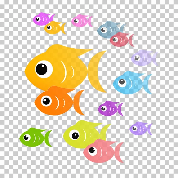 Transparente vetor colorido abstrato peixe ilustração — Vetor de Stock
