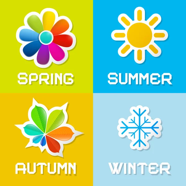 Four Seasons Vector Illustration — Stock Vector