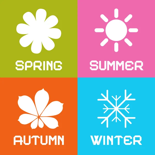 Four Seasons Vector Illustration — Stock Vector