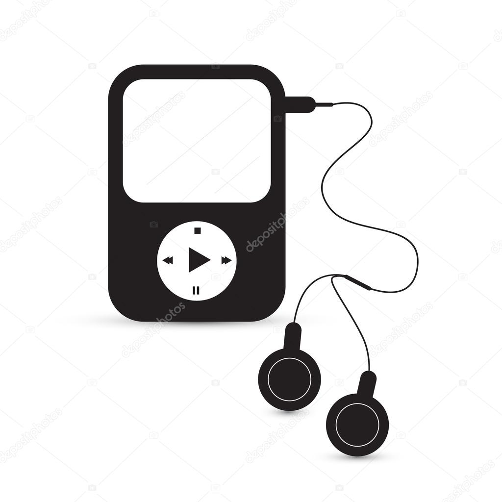 Black Vector Mp3 Player Illustration