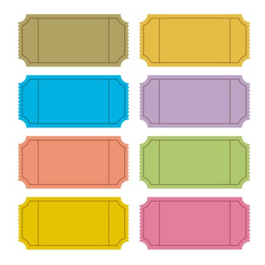 Colorful Vector Ticket Set Illustration clipart