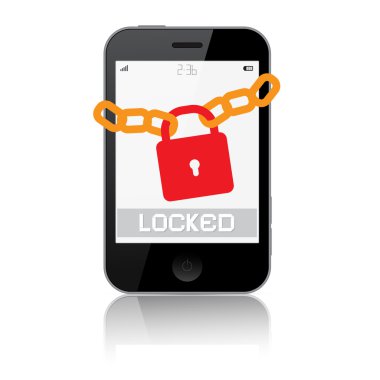 Locked Smartphone Vector Illustration Isolated on White Background clipart