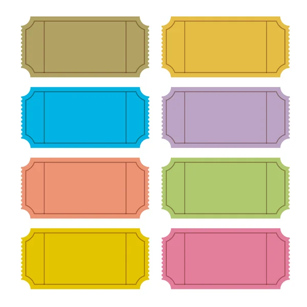 Colorful Vector Ticket Set Illustration — Stock Vector