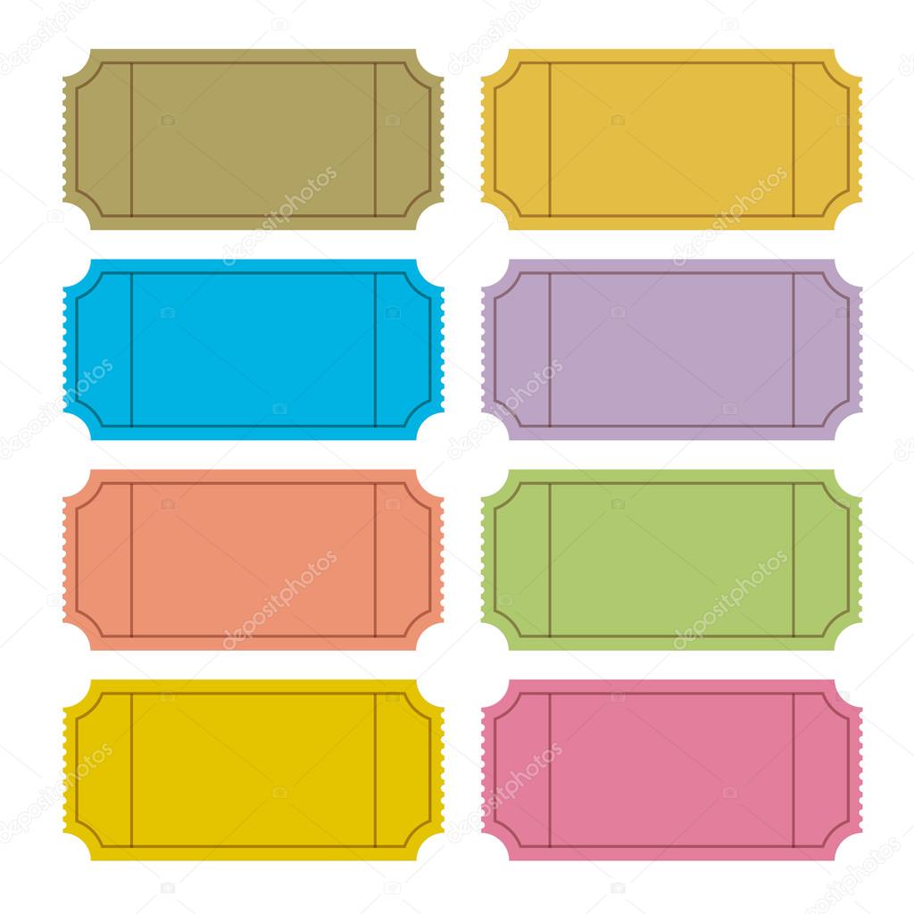 Colorful Vector Ticket Set Illustration