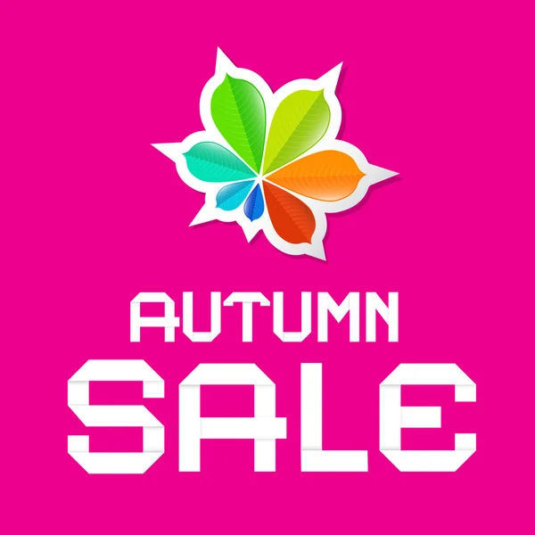 Autumn Sale Pink Vector Background — Stock Vector