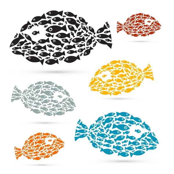 Colorful Fish Shaped — Stock Vector