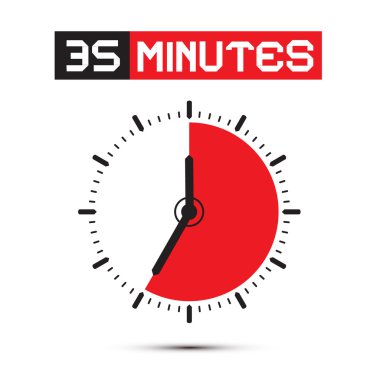Otuz beş dakika stop watch - saat vektör çizim