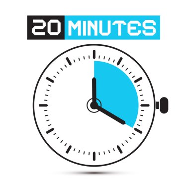 Yirmi dakika stop watch - saat vektör çizim