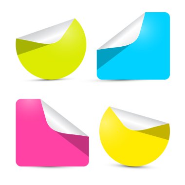 renkli boş etiketleri - etiket izole üzerinde beyaz arka plan ayarlamak