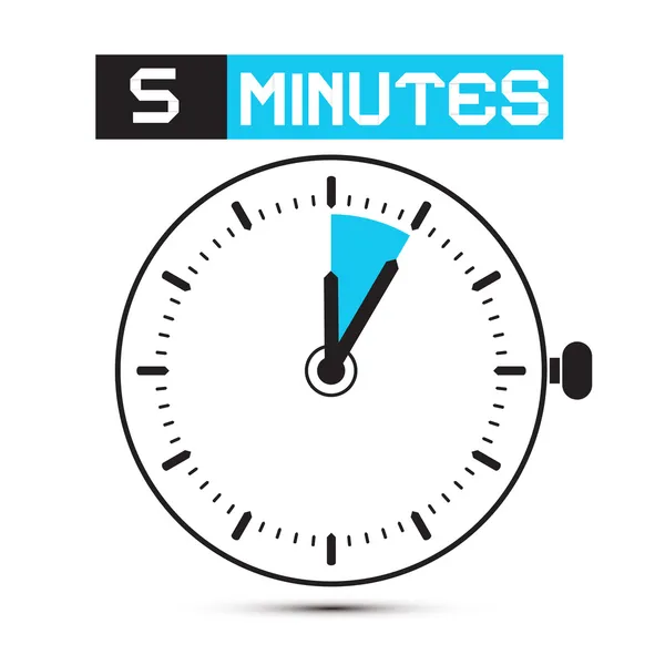 Fünf Minuten Stoppuhr - Darstellung des Uhrenvektors — Stockvektor
