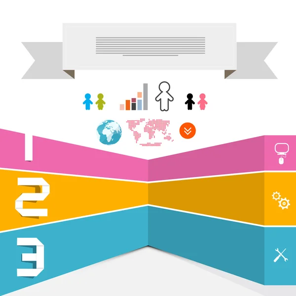 Web-Vorlage - Papiervektorinfografisches Layout — Stockvektor