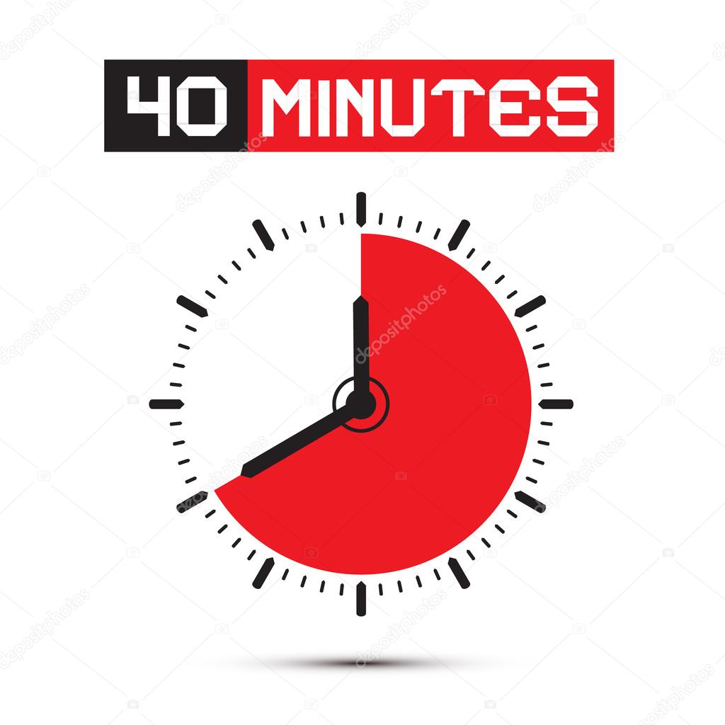 Forty Minutes Watch - Clock Vector Illustration