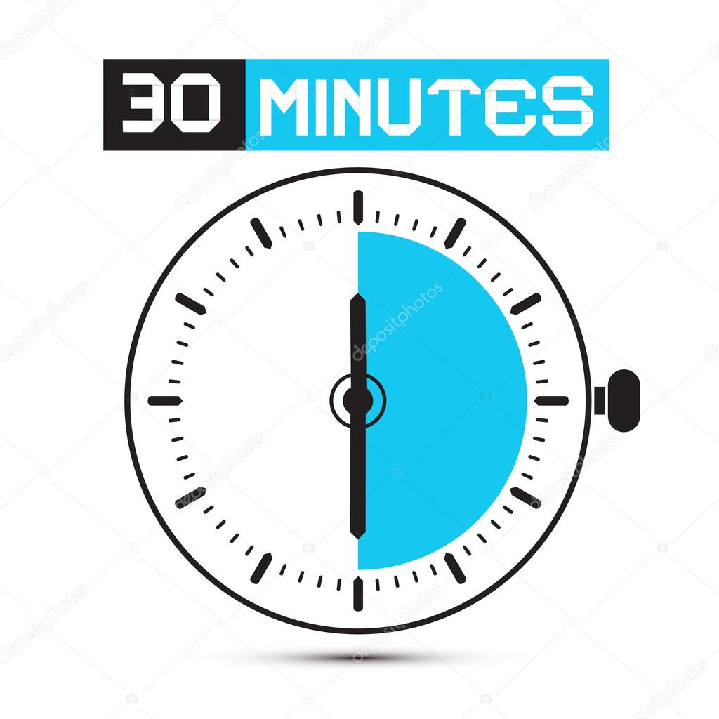 Thirty Minutes Stop Watch - Clock Vector Illustration