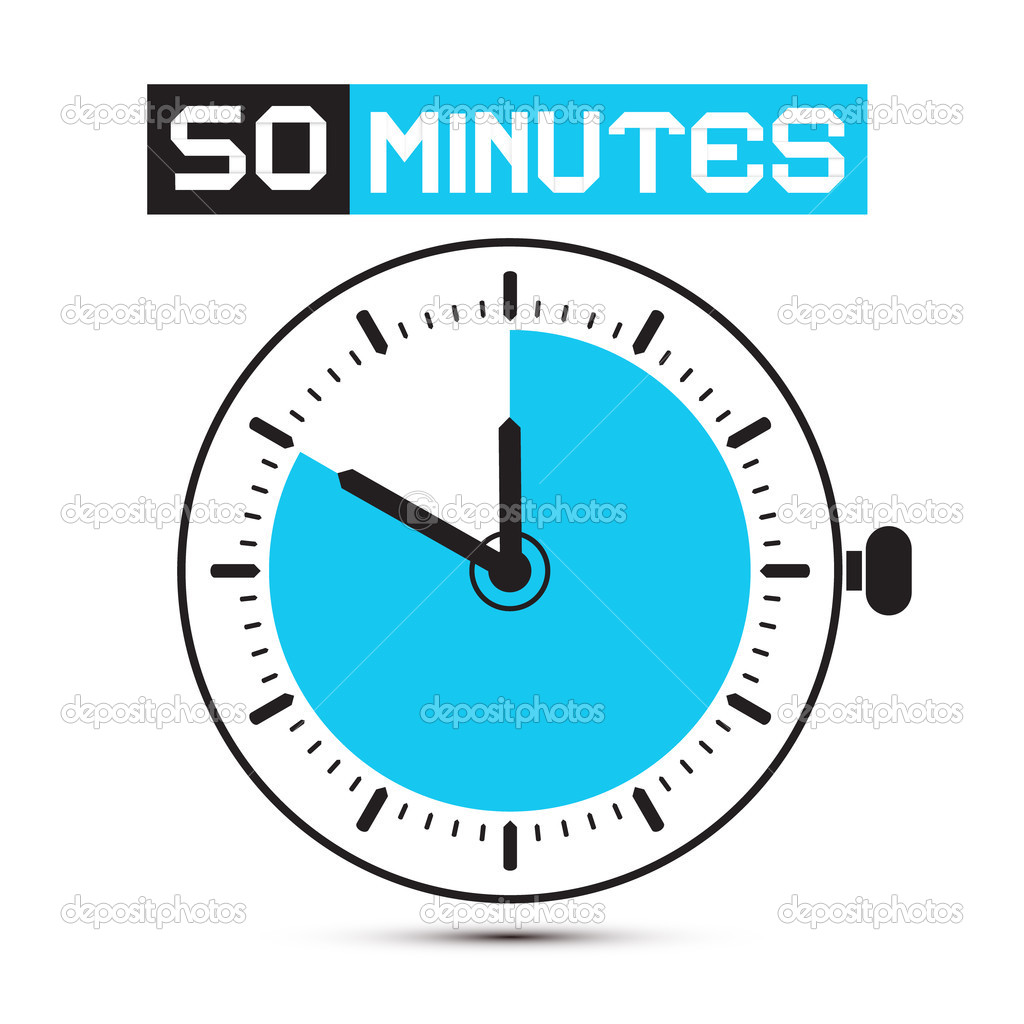 Fifty Minutes Stop Watch - Clock Vector Illustration