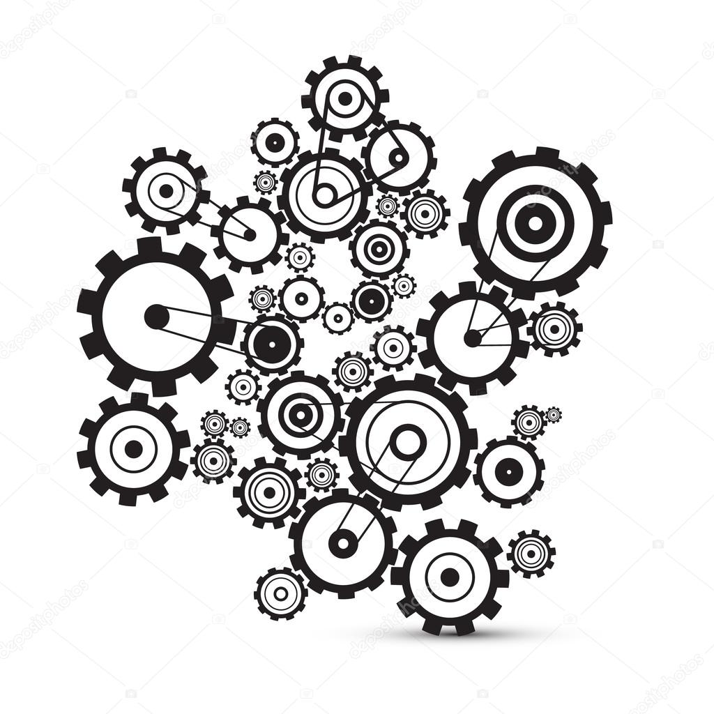 Abstract vector cogs - gears on white background 