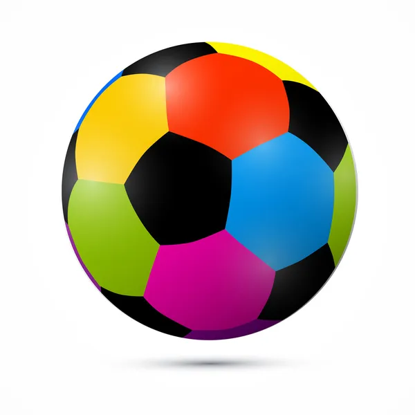 Πολύχρωμο διανυσματικά εικονογράφηση μπάλα ποδοσφαίρου — Διανυσματικό Αρχείο