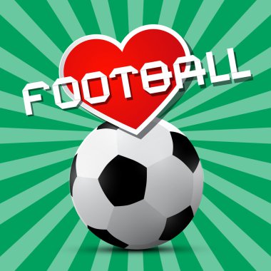 retro yeşil zemin üzerine futbol Tema aşk 