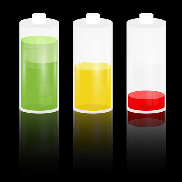 Иконка жизни батареи на черном фоне
 