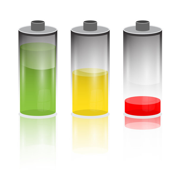 Icon life battery set Isolated on White Background
 