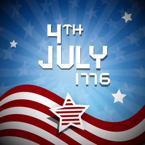 चौथा जुलाई 1776 स्वतंत्रता दिवस चित्रण — स्टॉक वेक्टर
