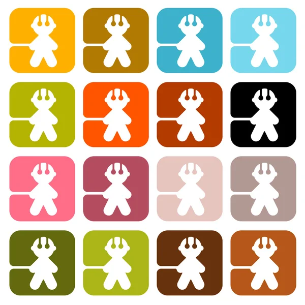 Kleurrijke vector mannen pictogrammen - symbolen instellen geïsoleerd op witte achtergrond — Stockvector