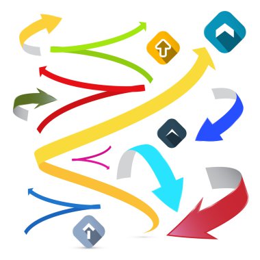 renkli vektör oklar çizim ayarla