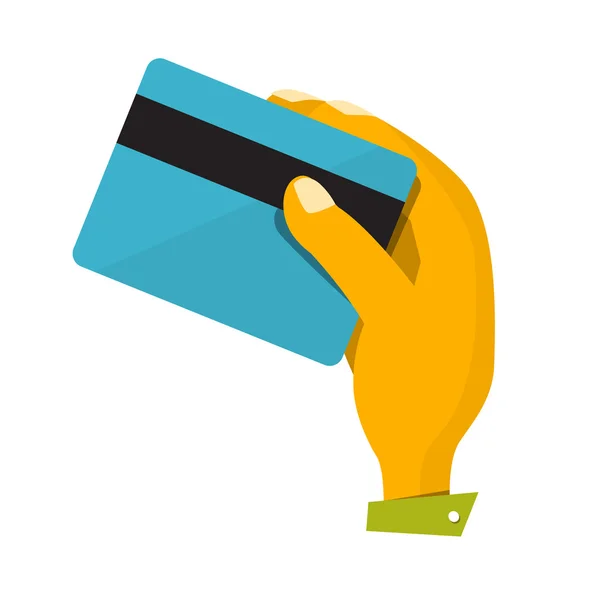 Χέρι με εικονογράφηση φορέας πιστωτικής κάρτας — Διανυσματικό Αρχείο