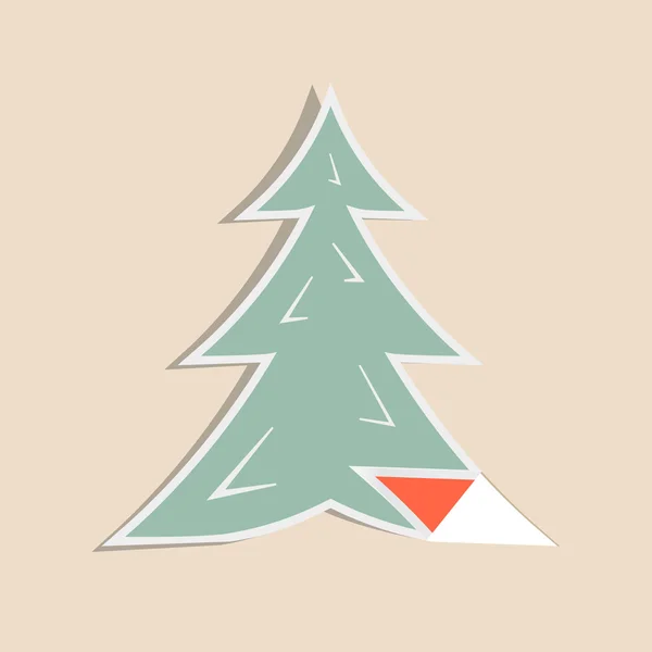 Papier vector fir - pine tree illustratie — Stockvector