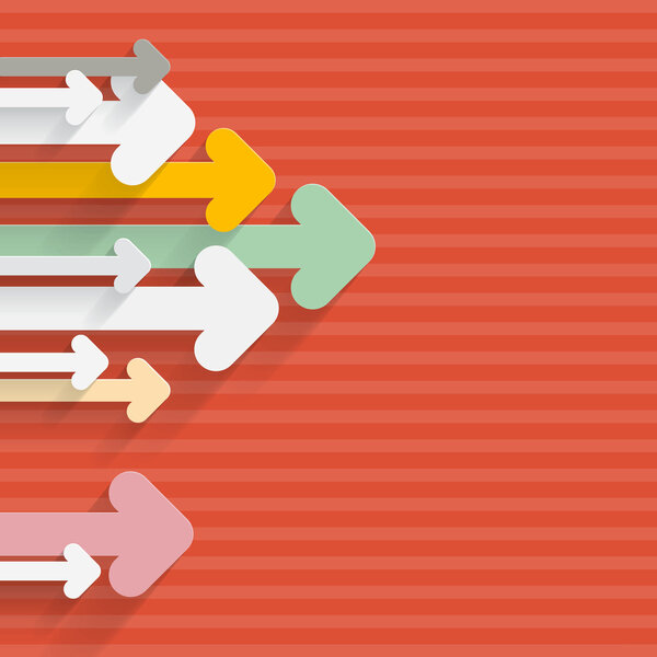 Векторная иллюстрация со стрелками на красном фоне
