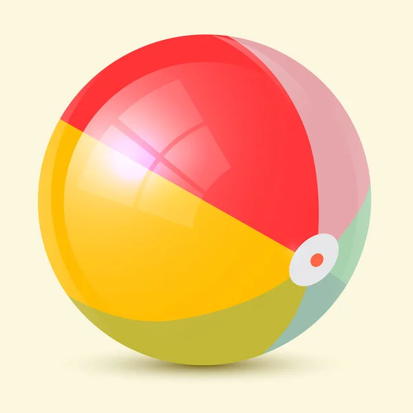 Ilustración colorida de la bola de playa del vector retro — Vector de stock