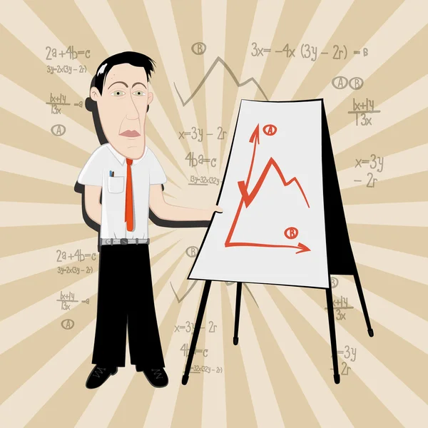 Vector Business Man - Teacher Illustration — Stock Vector