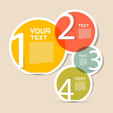 Kağıt daire vektör infographics düzeni - şablon