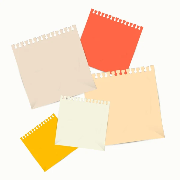 Vector colorido hojas de papel vacías — Vector de stock