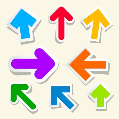 Renkli vektör kağıt ok Set