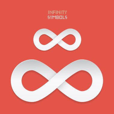 retro kırmızı zemin üzerine kağıt vektör sonsuzluk sembolleri