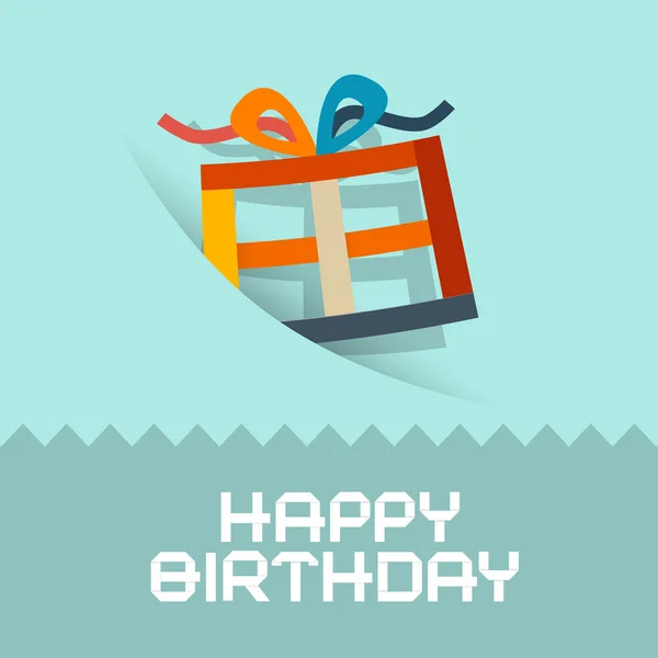 Happy Birthday Retro Blue Card — стоковый вектор
