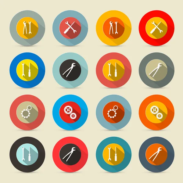 Retro Vector Tools Buttons - Icons Set — Stock Vector