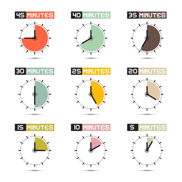 Reloj cara vector ilustración conjunto — Vector de stock