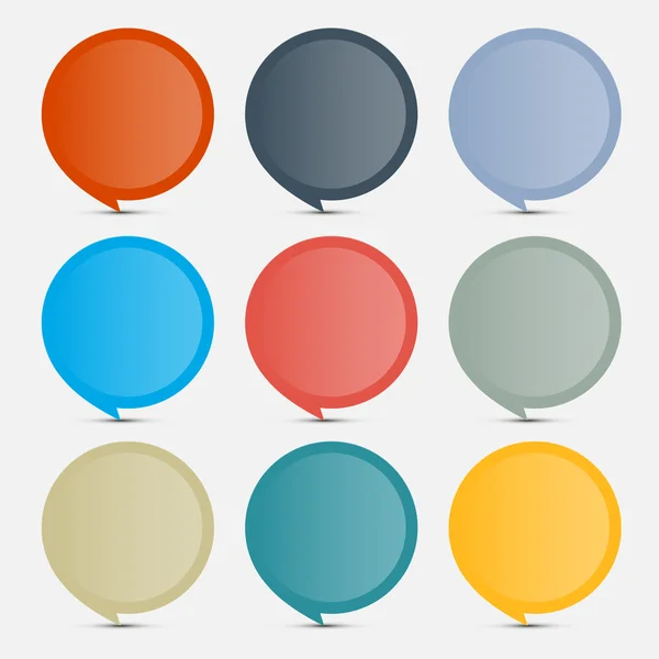 Colorful Empty Circle Stickers - Labels Set on Grey Background — Stock Vector