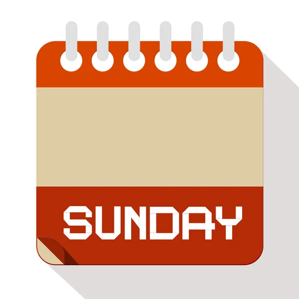 Illustration du calendrier du papier vectoriel du dimanche — Image vectorielle