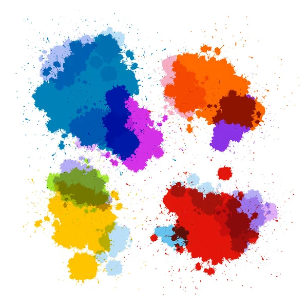 Colorful Transparent Vector Stains, Blots, Splashes Set — Stock Vector