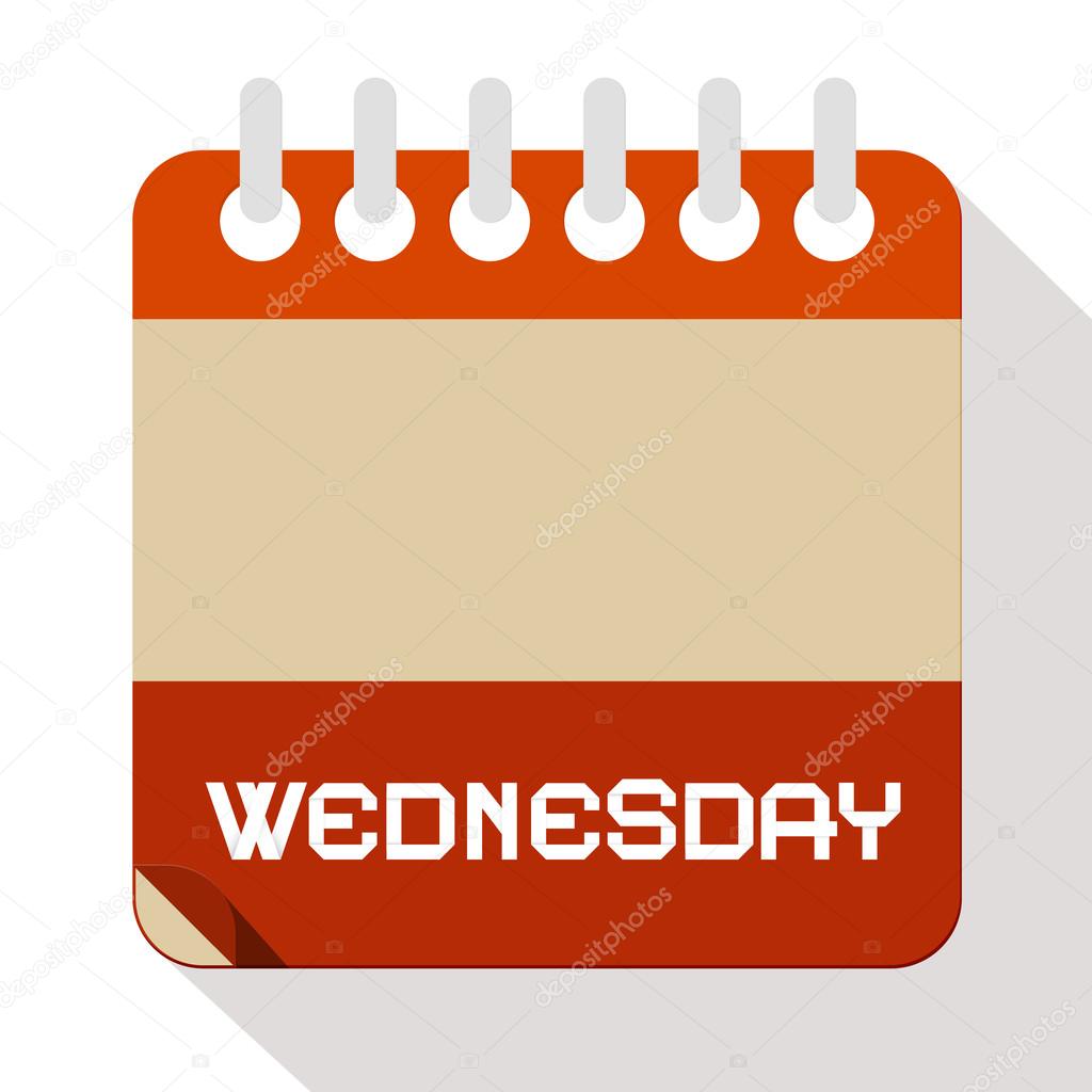 Wednesday Vector Paper Calendar Illustration