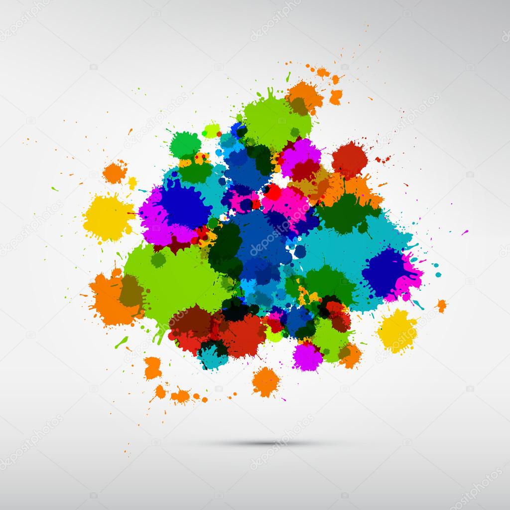 Colorful Vector Stains, Blots, Splashes Background 