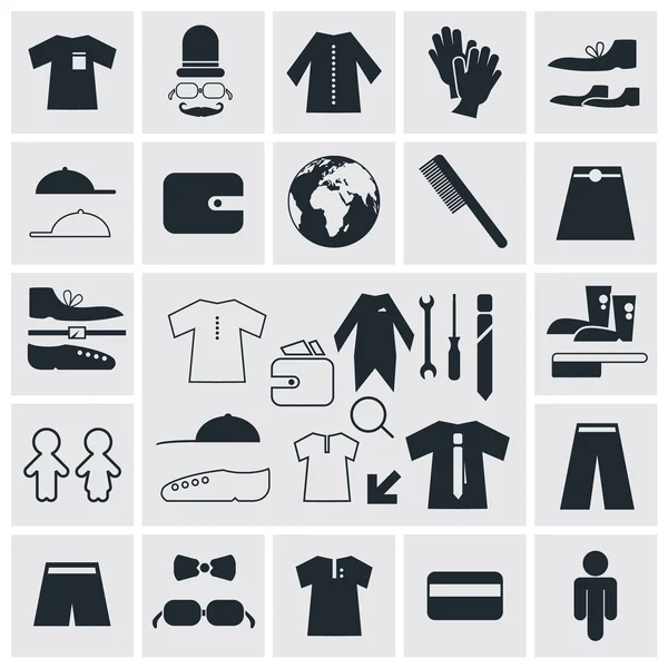 Одежда - Мода векторные квадратные плоские иконы — стоковый вектор