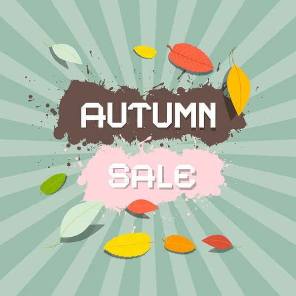 Retro Vector Autumn Sale Background — Stock Vector