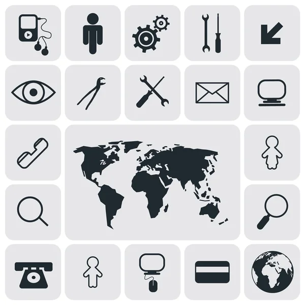 Afgerond vierkant plat vormgeving vierkante vector icons set — Stockvector