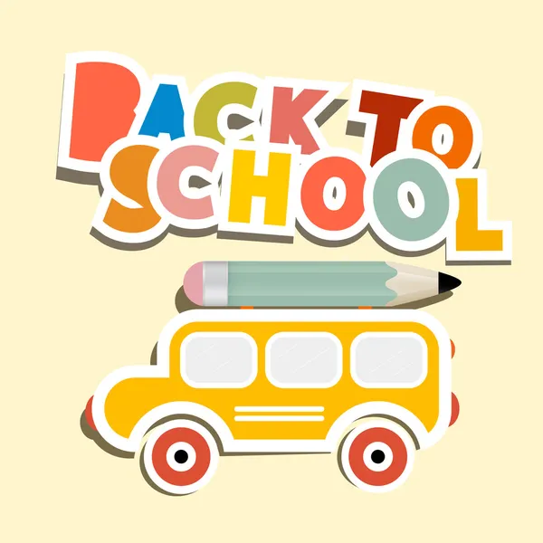 Back to school title with Yellow Bus — стоковый вектор